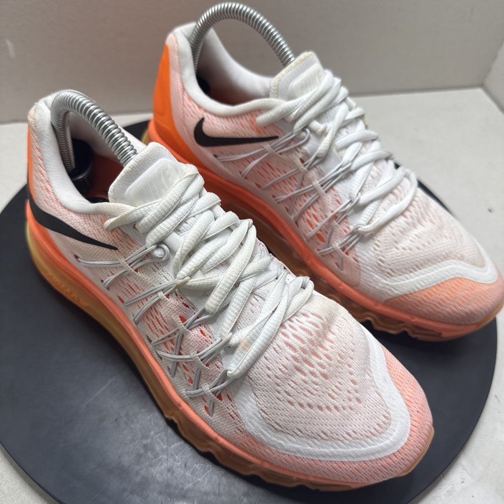 Nike Air Max 2015 Womens 7.5 White Bright Citrus Orange Running Shoes 698903-102